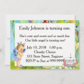 最初の誕生日パーティーの招待ヴィンテージプリンセス 招待状 (裏面)