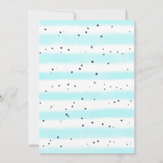 最初の誕生日パーティーの招待 – ティール（緑がかった色）ライオン 招待状 (裏面)