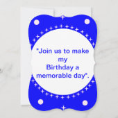 最初の誕生日パーティーの招待。ハッピーバースデー。 招待状 (裏面)