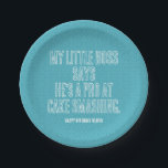 最初の誕生日パーティーの招待 ペーパープレート<br><div class="desc">新しいボスの誕生日パーティーを祝う。男の赤ちゃんおもしろい1歳パーソナライズされたの誕生日パーティーの紙プレート。自分の誕生日ユニークパーティーを！背景に使われる模様は「毘沙門菊光」と呼ばれ、慶事の模様である。日本では男の子の健祈健な育成によく使われる。それはあなたのベビーのための完璧なパーティーテーマである。[キッコウ柄]亀の甲羅を模したデザイン。亀は信じ長寿や健康や保護を象徴す保護る。ここで用いる「毘沙門吉甲」の文様は、神話の七福神の一つである毘沙門天の武具を用いて日本の信じ、富と福報を持ち寄せるためのことに由来する。日本で崇敬された古代インドの毘沙門天は、災害や招待状恵みを守護する神として信仰されている。殊勝なデザイン。</div>