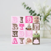 最初の誕生日パーティーの招待 招待状 (スタンド正面)