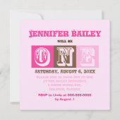 最初の誕生日パーティーの招待 招待状 (裏面)