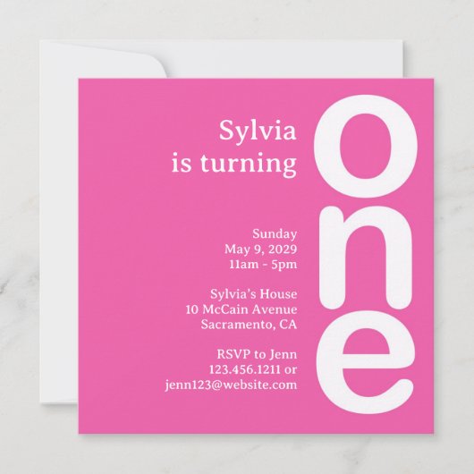 最初の誕生日パーティーの招待 招待状 (正面)