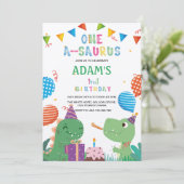 最初の誕生日パーティー恐竜&ケーキ 招待状 (スタンド正面)