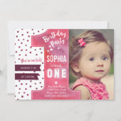 最初の誕生日パーティー招待ガールウォーターの色 招待状 (正面)