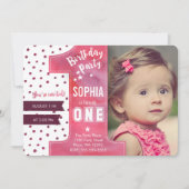 最初の誕生日パーティー招待ガールウォーターの色 招待状 (正面)