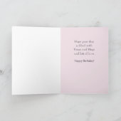 最初の誕生日ピンクの吹き出しの挨拶 カード (内部)