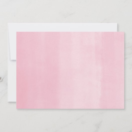 最初の誕生日ピンクの緑の女の子のバルーンを負担 招待状 (裏面)