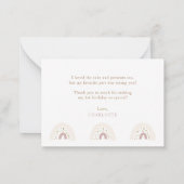 最初の誕生日フォトスクエレガントリプト ノートカード (裏面)