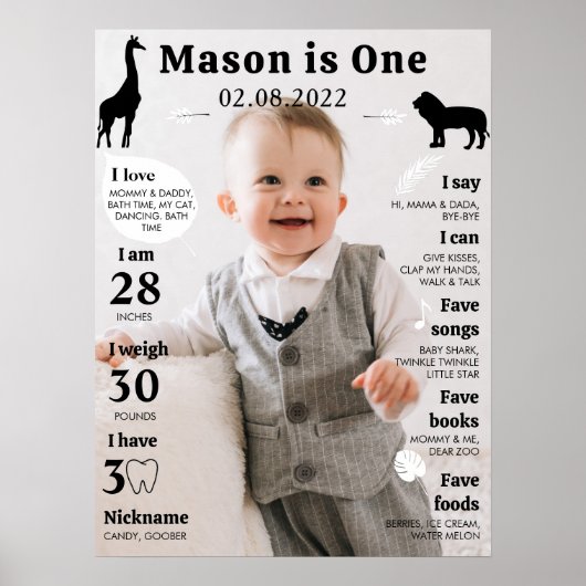 最初の誕生日フォトマイルストーンポスター ポスター (正面)