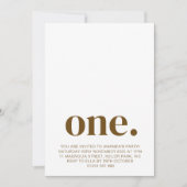 最初の誕生日フォト招待状インBrown & White 招待状 (正面)