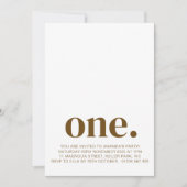 最初の誕生日フォト招待状インBrown & White 招待状 (正面)