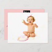 最初の誕生日フォト招待状 インビテーションポストカード (正面/裏面)