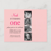 最初の誕生日フォト招待状 インビテーションポストカード (裏面)