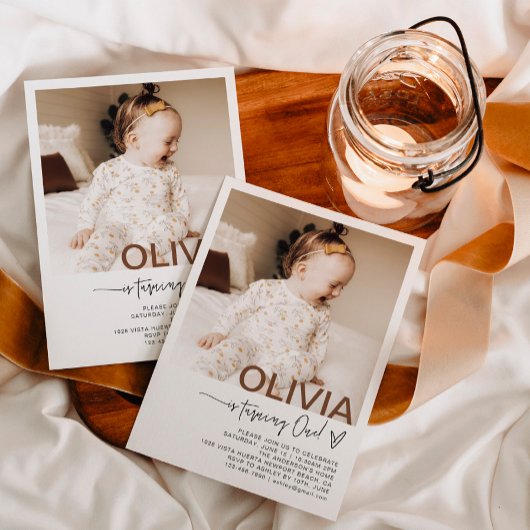 最初の誕生日フォト招待状 招待状