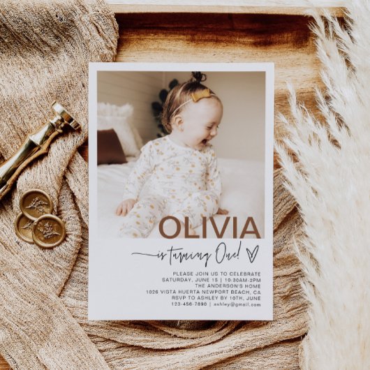 最初の誕生日フォト招待状 招待状