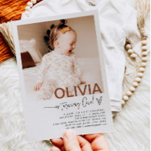 最初の誕生日フォト招待状