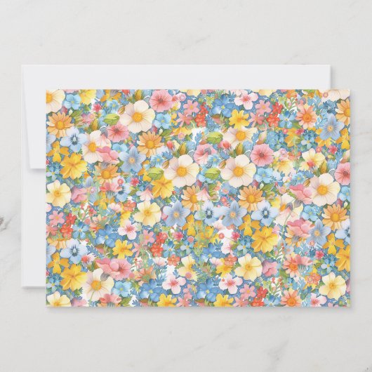 最初の誕生日フローラ番号1フォト招待状 招待状 (裏面)