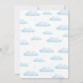 最初の誕生日ブルーウォーター色の恐竜パーティー 招待状 (裏面)