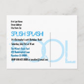 最初の誕生日プールパーティーの保存日付1年Z01 案内ポストカード (裏面)