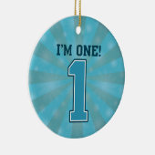 最初の誕生日ボーイ、私は1で、ビッグブルー番号1 セラミックオーナメント (右)
