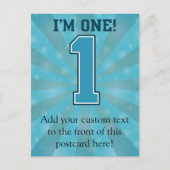 最初の誕生日ボーイ、私は1で、ビッグブルー番号1 ポストカード (正面)