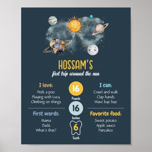 最初の誕生日マイルストーン外部空間銀河系 ポスター (正面)