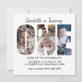 最初の誕生日ミニマル写真1番目の誕生日パーティー 招待状 (正面)