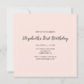 最初の誕生日モダンフォト招待状 招待状 (裏面)