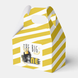 最初の誕生日モダンフォト白黒黄 フェイバーボックス