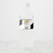 最初の誕生日モダンフォト白黒 ペットボトルラベル (正面)