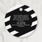 最初の誕生日モダン写真ありがとう フェイバータグ (裏面)