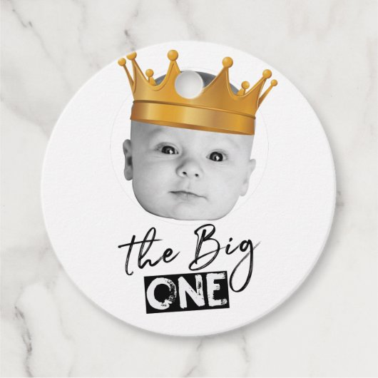 最初の誕生日モダン写真ありがとう フェイバータグ (正面)