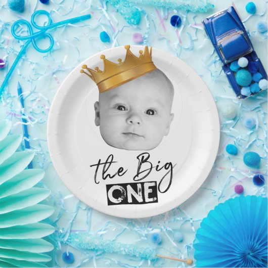 最初の誕生日モダン写真 ペーパープレート (パーティー)