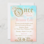 最初の誕生日ワンズオンザドリームプリンセスインビタティ 招待状 (裏面)