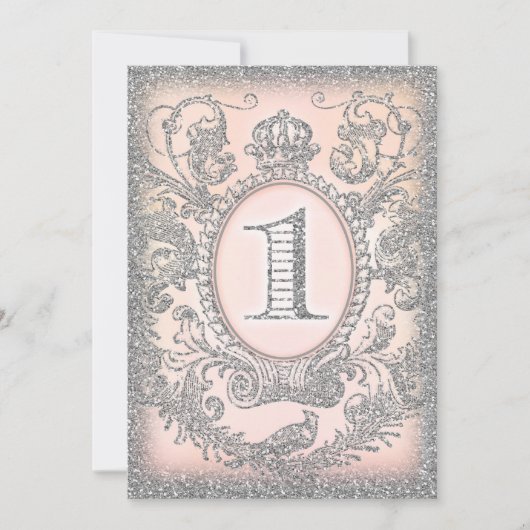 最初の誕生日ワンタイムズシルバー 招待状 (正面)