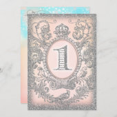 最初の誕生日ワンタイムズシルバー 招待状 (正面/裏面)