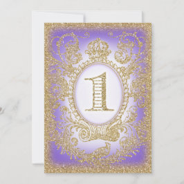 最初の誕生日一度オンザタイムプリンセスパープル2 招待状