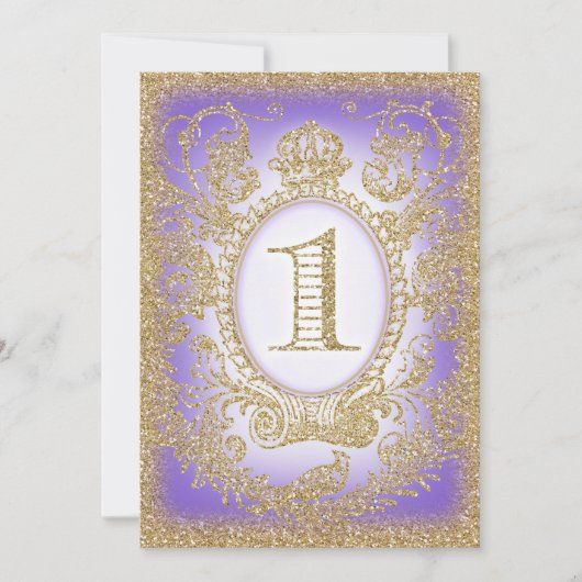 最初の誕生日一度オンザタイムプリンセスパープル2 招待状 (正面)