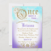 最初の誕生日一度オンザタイムプリンセスパープル3 招待状 (裏面)