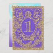 最初の誕生日一度オンザタイムプリンセスパープル3 招待状 (正面/裏面)