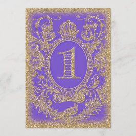 最初の誕生日一度オンザタイムプリンセスパープル3 招待状