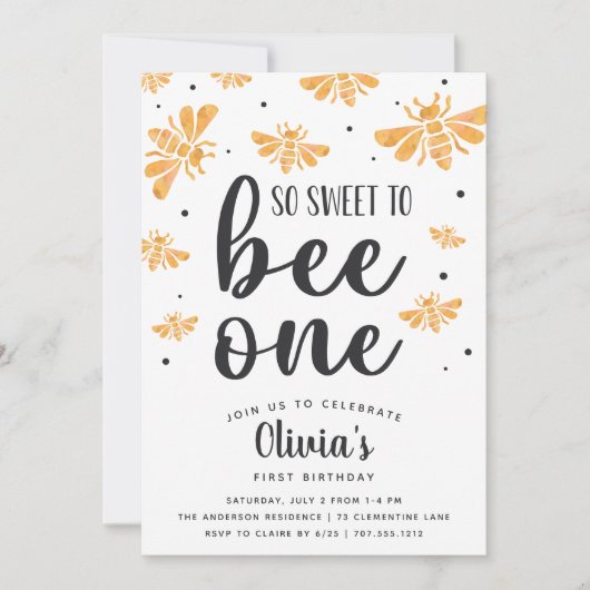 最初の誕生日会に行くのはとても甘い 招待状 (正面)