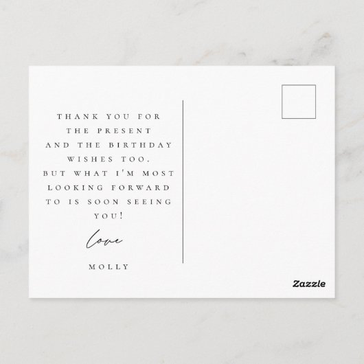 最初の誕生日写真はがき ポストカード (裏面)