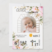 最初の誕生日写真サインテンプレート最初の誕生日 招待状 (正面)