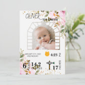 最初の誕生日写真サインテンプレート最初の誕生日 招待状 (スタンド正面)