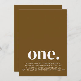 最初の誕生日写真招待状inカラメルブラウン 招待状