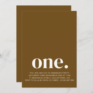 最初の誕生日写真招待状inカラメルブラウン 招待状