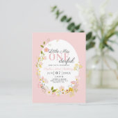 最初の誕生日恋しく思リトル1ダーフル招待状 ポストカード (スタンド正面)