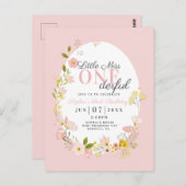 最初の誕生日恋しく思リトル1ダーフル招待状 ポストカード (正面/裏面)